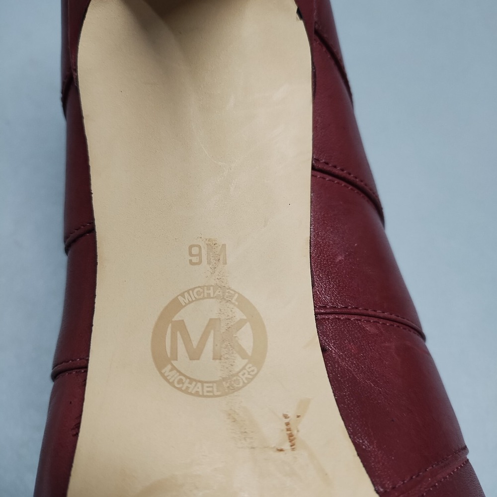 Michael Kors Mavis Back Zip Stiletto Heels Womens US 9M Burgundy Pointed Toe - Picture 7 of 11